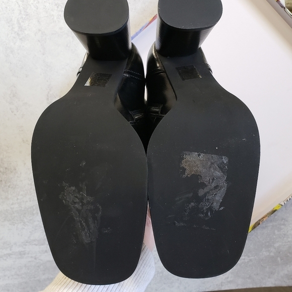 Jeffrey Campbell Hunt Lace Up Heel Leather Mid Boots Black SZ 8 - Picture 5 of 6